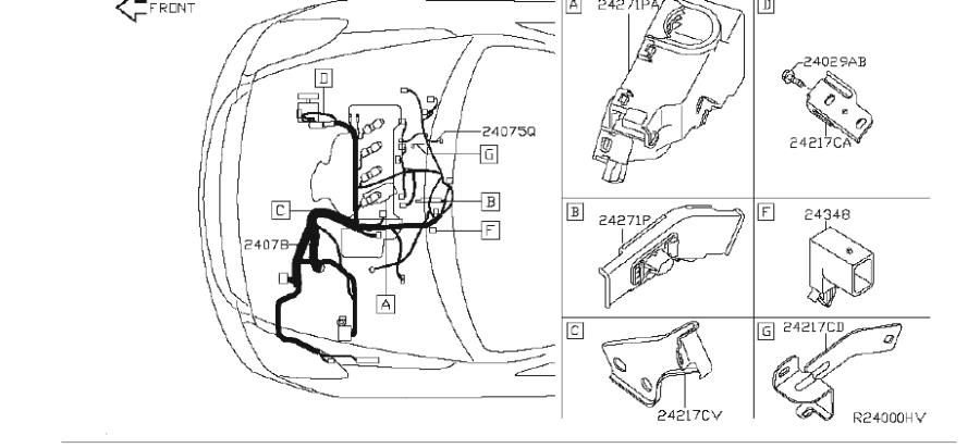 Nissan Altima Harness Main. ENGINE, BODY, ROOM - 24010-JB10A | HYMAN