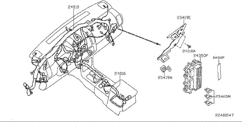 Nissan Frontier Tail Light Harness. ROOM, FITTING, ENGINE - 24015-EA800