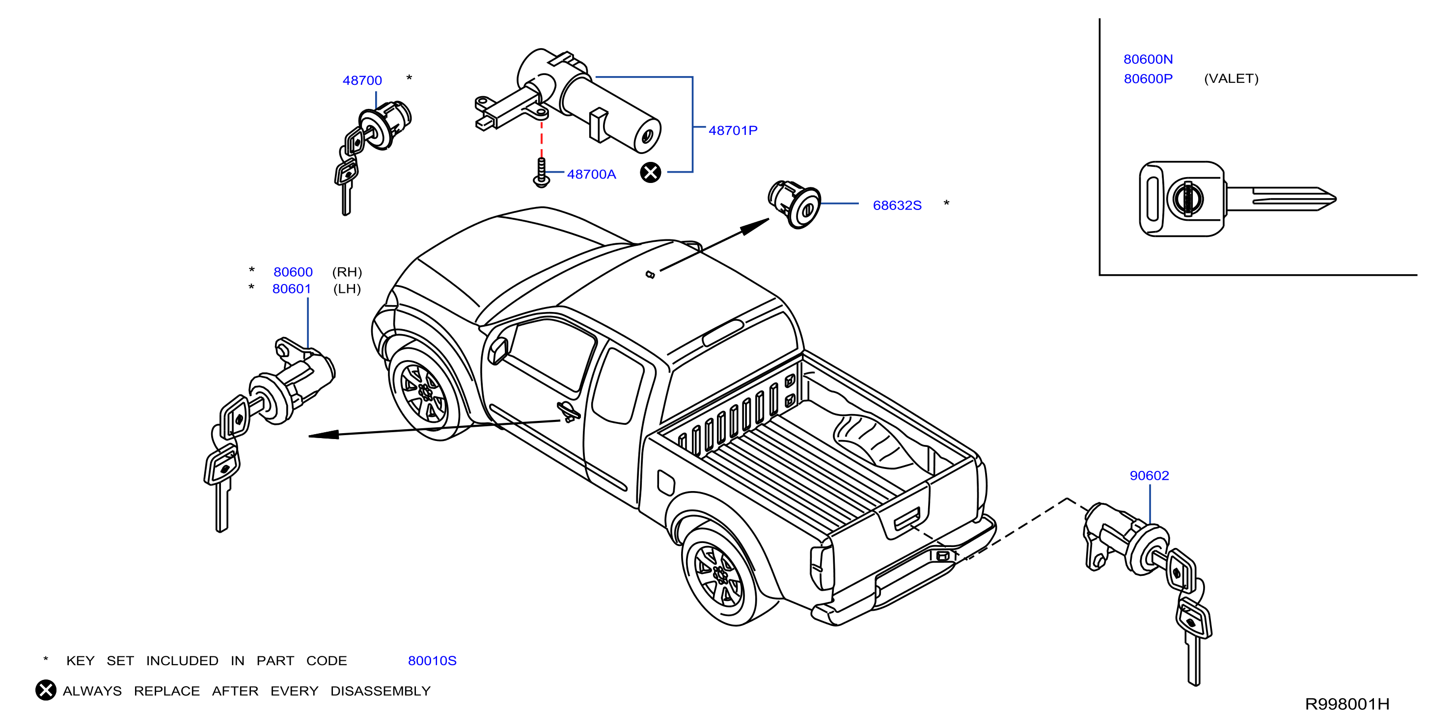 Nissan Frontier Tailgate Lock. Tailgate Lock - K3477-EA800 | Hyman Bros nissan frontier wheel lock key