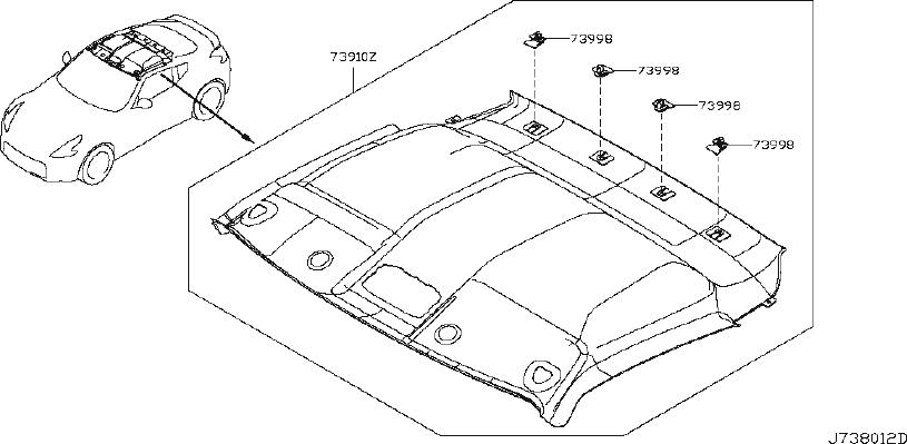 Nissan 370Z Headliner - 73910-6GF6B | HYMAN BROS. NISSAN, Richmond VA